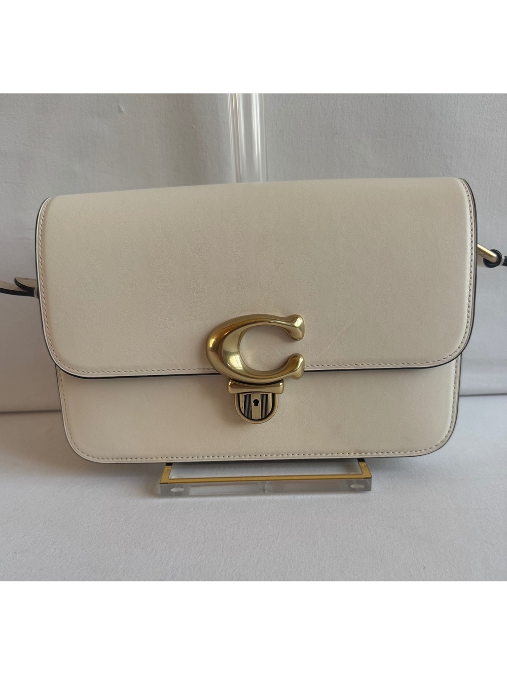 Coach Studio Shoulder Bag C6641 Chalk Glovetanned Leather Brass C Push-Lock